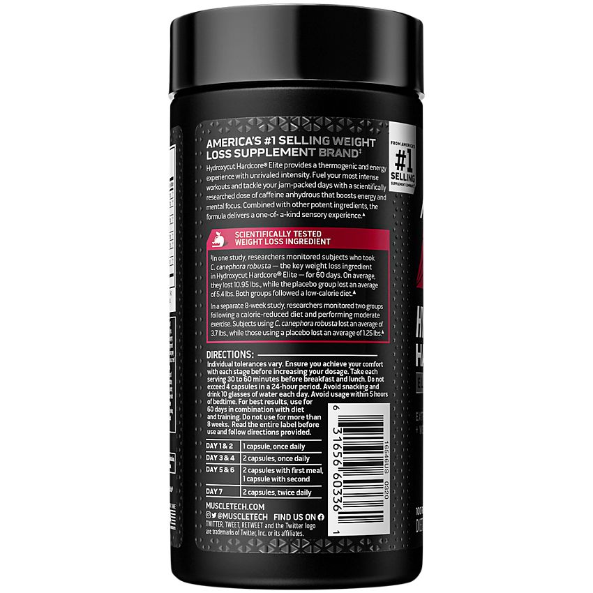 Hydroxycut|Hydroxycut Hardcore Elite Thermogenic-(100 Rapid-Release Thermo Caps)