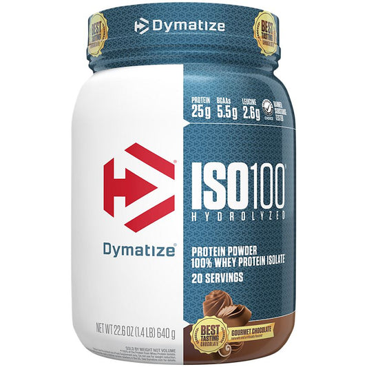 Dymatize Nutrition|ISO100 Hydrolyzed 100% Whey Protein Isolate|Gourmet Chocolate-(1.4 Lbs. / 20 Servings)