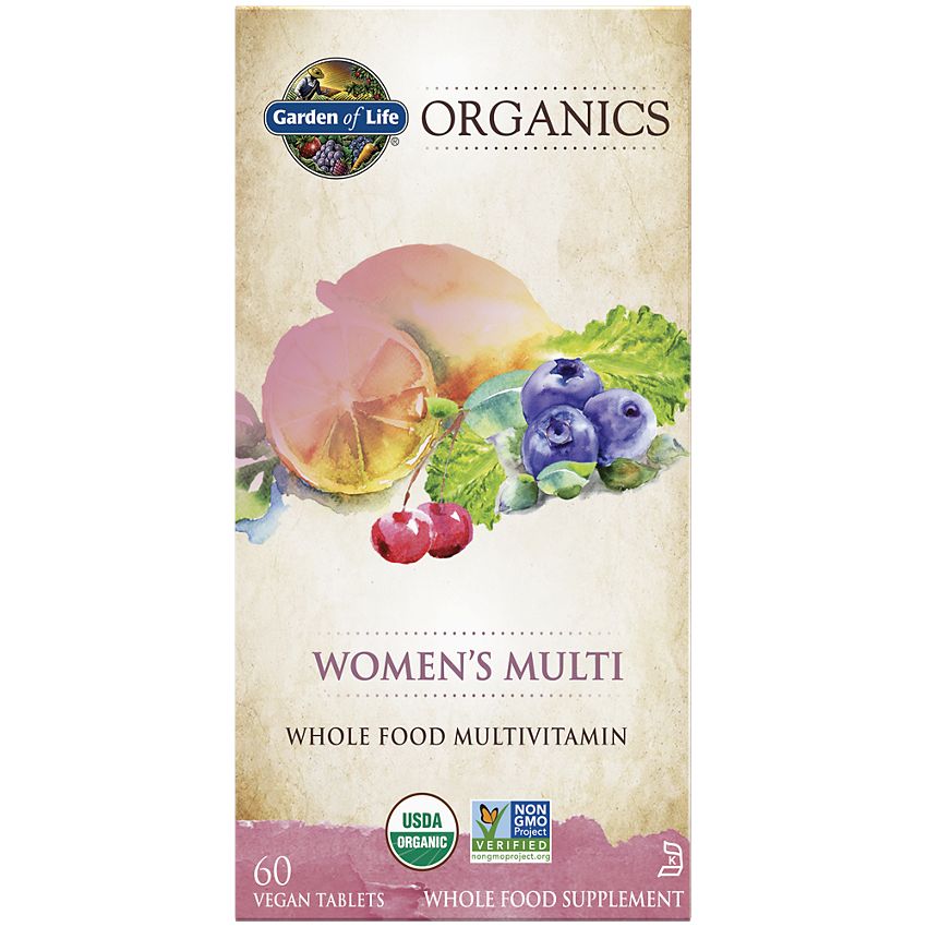 Garden of Life|Organics Women’s Multi|Whole Food Multivitamin-(60 Vegan Tablets)