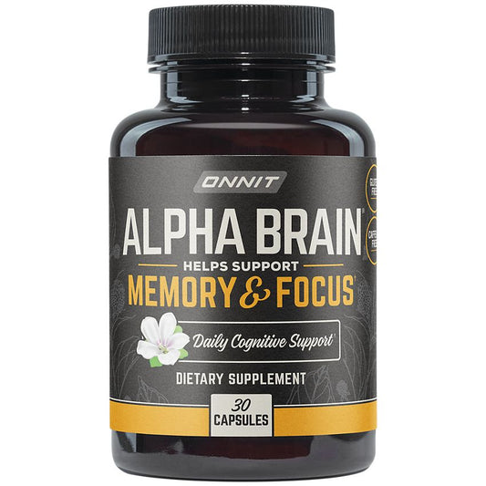 Onnit Labs Alpha Brain|Memory & Focus Support with Alpha GPC|L-Theanine, & Bacopa Monnieri-(30 Capsules)