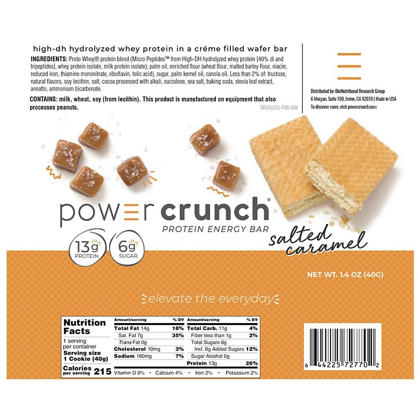 BioNutritional Research Group | Power Crunch Protein Energy Bar Original - Salted Caramel (12 Bars)