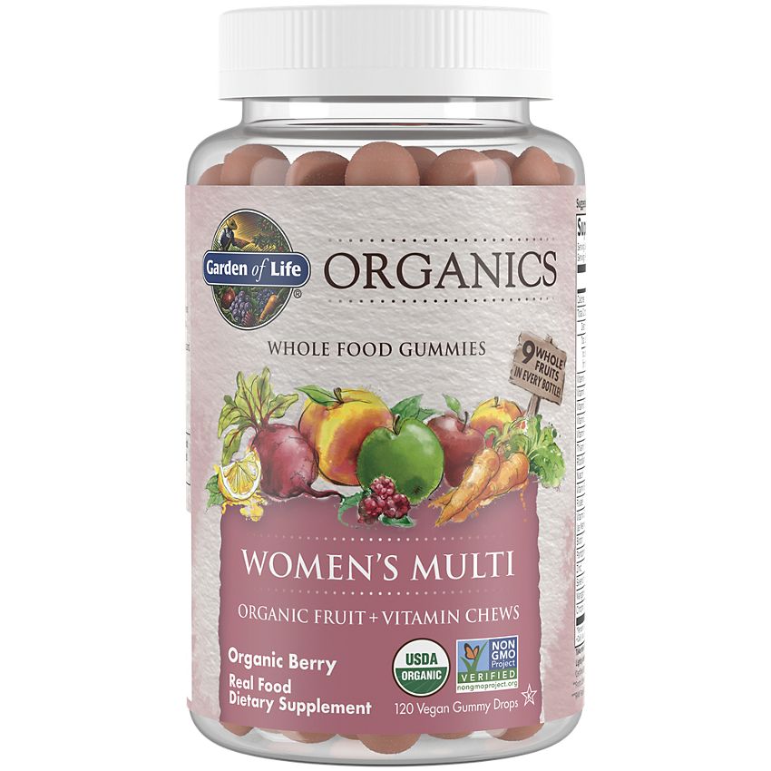 Garden of Life|Organics Whole Food Multivitamin for Women|Organic Berry-(120 Vegan Gummies)