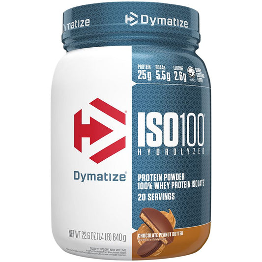 Dymatize Nutrition|ISO100 Hydrolyzed 100% Whey Protein Isolate|Chocolate Peanut Butter-(1.4 Lbs. / 20 Servings)