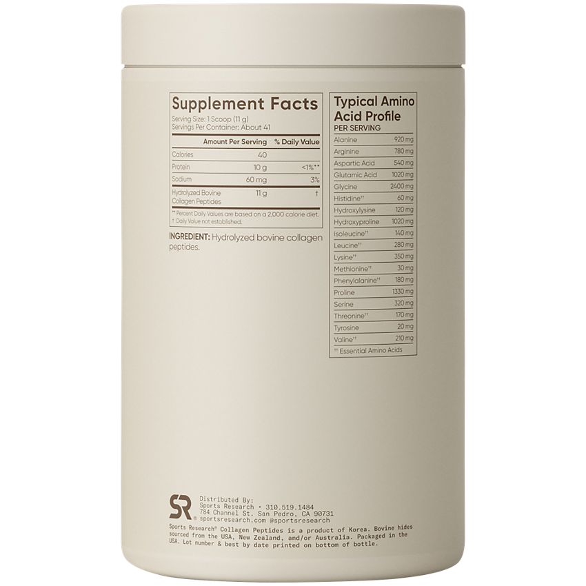 Sports Research Corporation|Hydrolyzed Collagen Peptides Powder|Unflavored-(41 Servings)