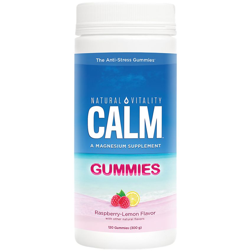 Natural Vitality|Natural Calm Magnesium Gummies-Raspberry Lemon-(120 Gummies)