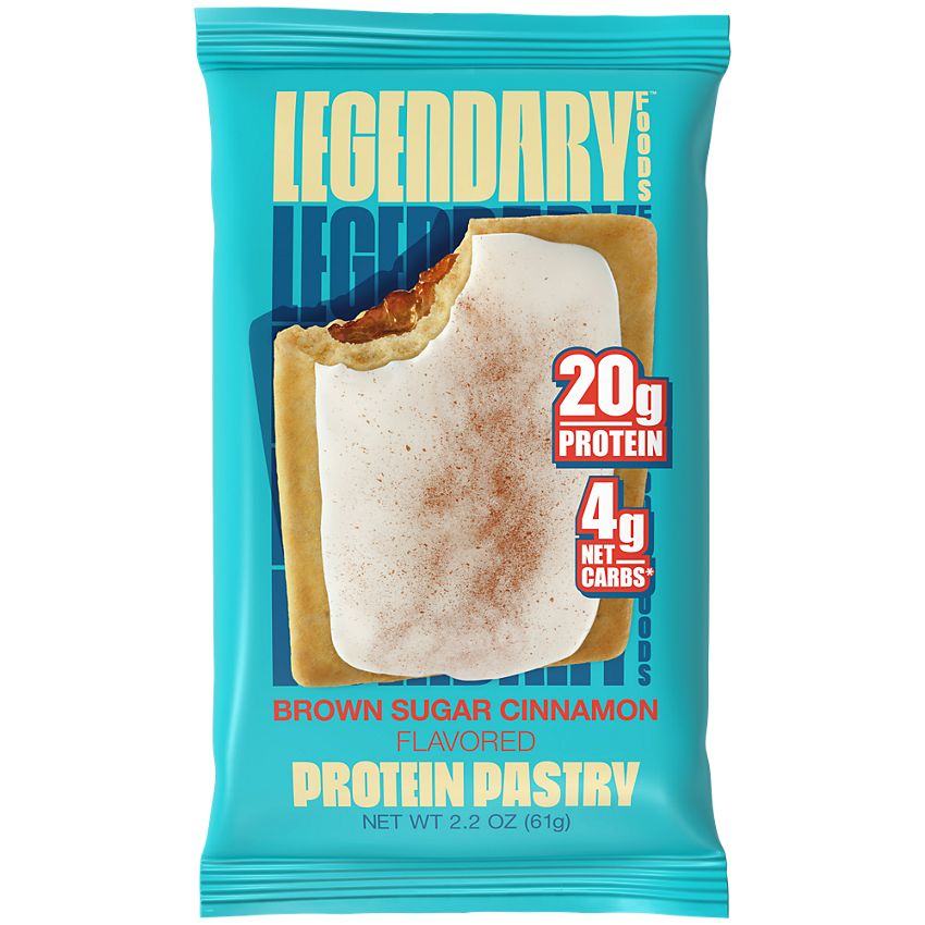 Legendary Foods - Protein Pastry - Low Carb, Zero Sugar, Keto-Friendly - Cake Style Brown Sugar Cinnamon (10 On-the-Go Pastries)