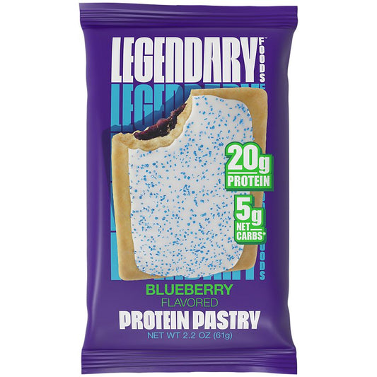 Legendary Foods- Protein Pastry - Low Carb, Zero Sugar, Keto-Friendly - Blueberry (10 On-the-Go Pastries)