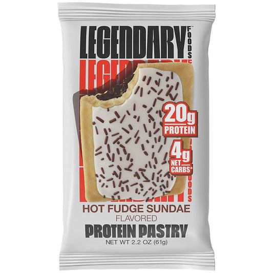 Legendary Foods Protein Pastry - Low Carb, Zero Sugar, Keto-Friendly - Hot Fudge (10 On-the-Go Pastries)