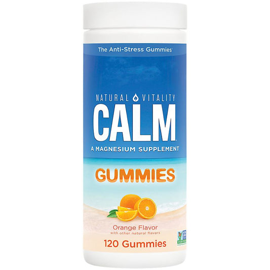 Natural Vitality|Natural Calm Magnesium Gummies|Orange-(120 Gummies)