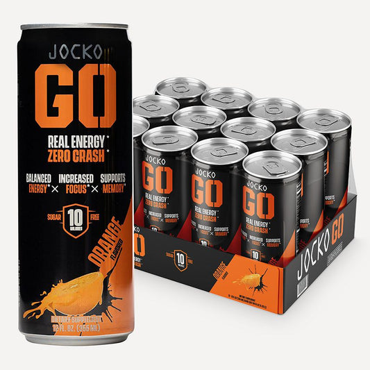 JOCKO FUEL|Discipline GO Energy Drink|Physical & Cognitive Support|Orange-(12 Drinks)