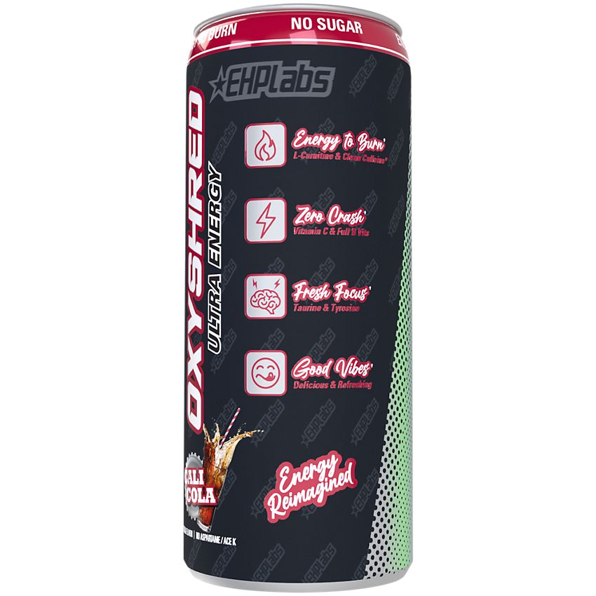 EHP Labs|OxyShred Energy Drink| with L-Carnitine|Cali Cola-(12 Drinks, 12 Fl Oz. Each)