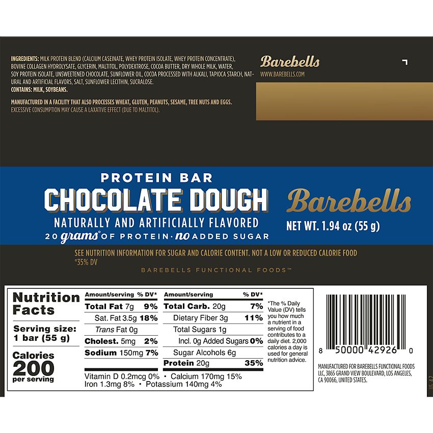 Barebells|Protein Bar-Chocolate Dough (12 Bars)