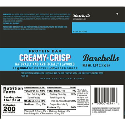 Barebells|Protein Bar-Creamy Crisp (12 Bars)