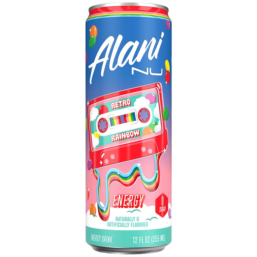 Alani Nu Energy Drink|Retro Rainbow (12 Drinks , 12 Fl Oz. Each)