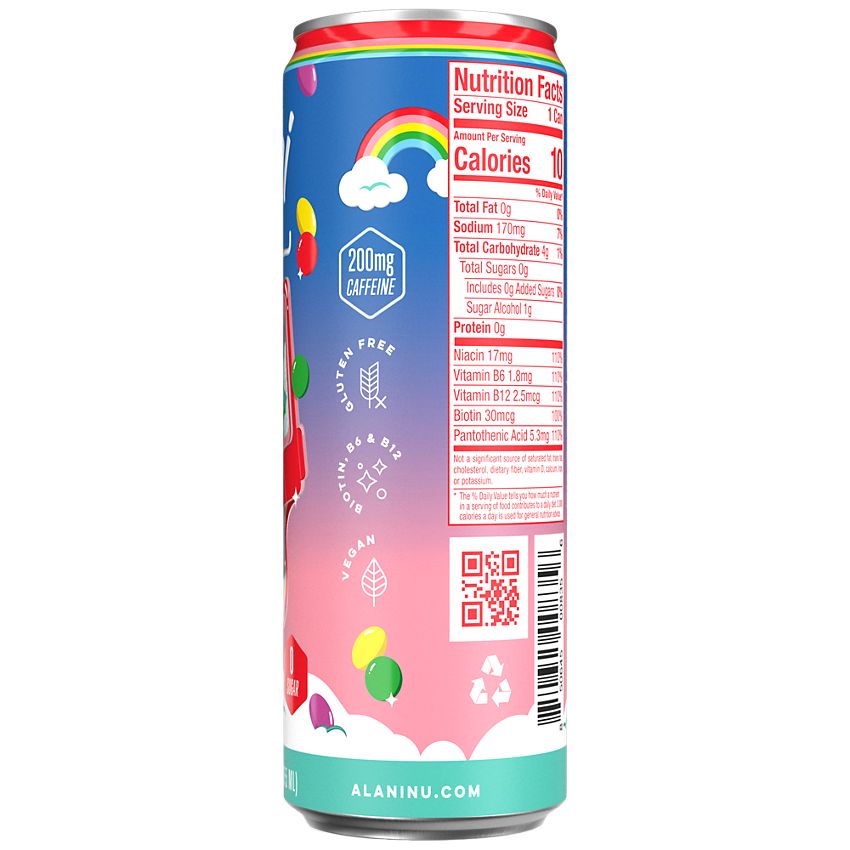 Alani Nu Energy Drink|Retro Rainbow (12 Drinks , 12 Fl Oz. Each)