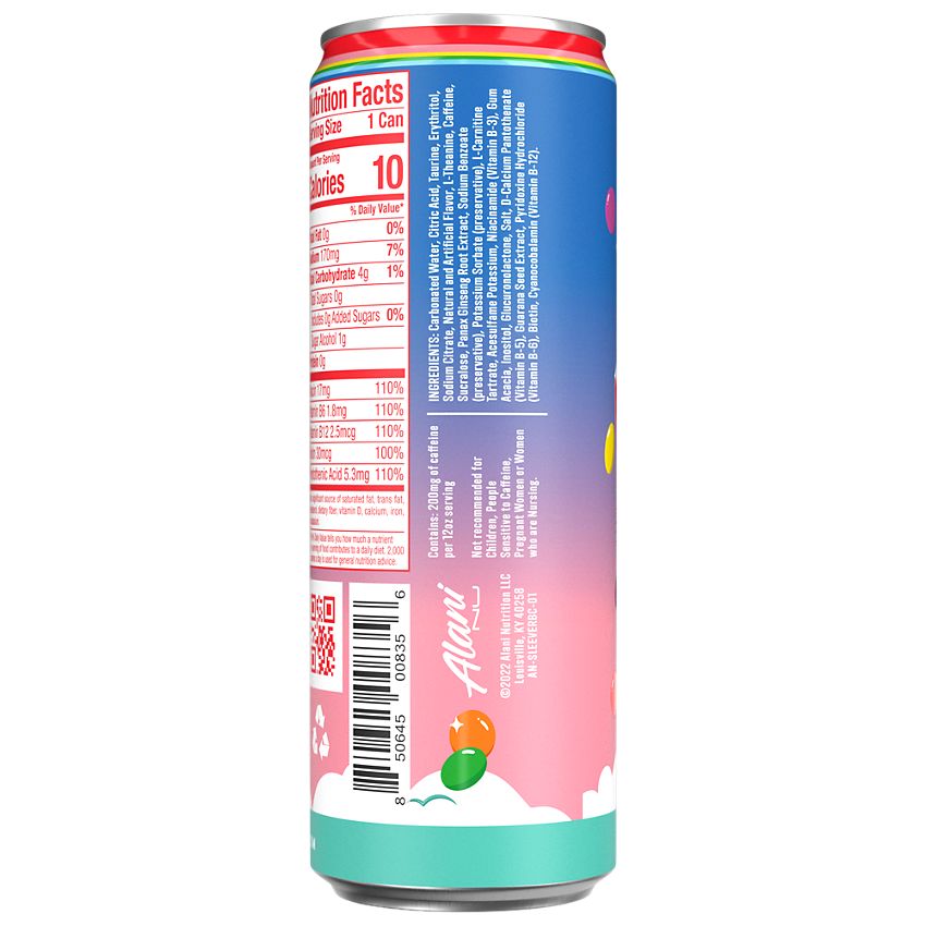 Alani Nu Energy Drink|Retro Rainbow (12 Drinks , 12 Fl Oz. Each)