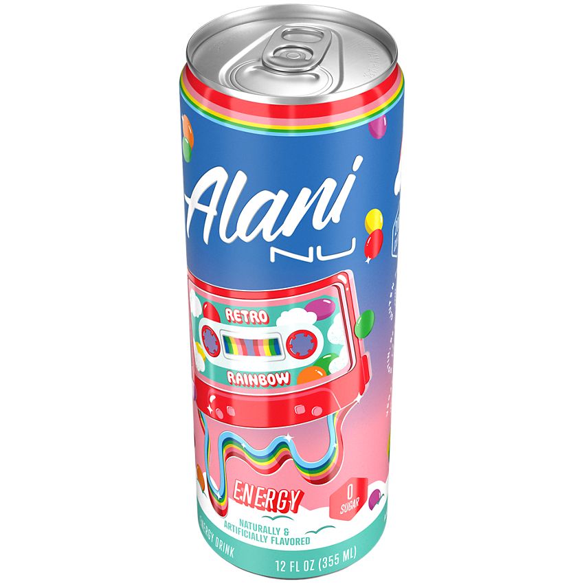 Alani Nu Energy Drink|Retro Rainbow (12 Drinks , 12 Fl Oz. Each)