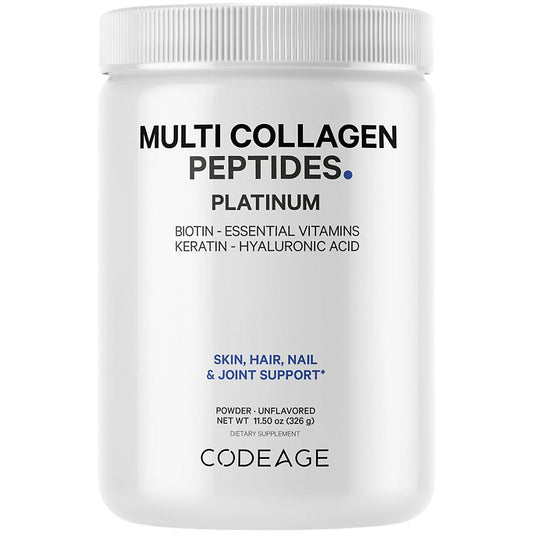 Codeage Multi Collagen Protein Powder|with Biotin, Vitamin C, B, D3, Keratin, Hyaluronic Acid (11.50 Oz.)