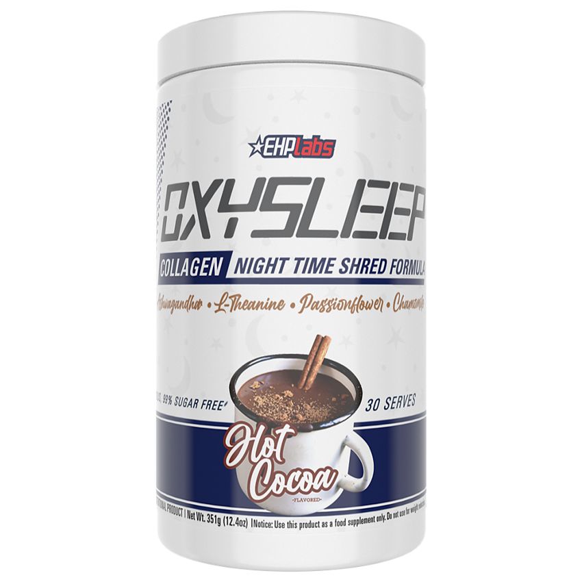 EHP Labs|Oxysleep Collagen Night Time Shred Powder Formula|Hot Cocoa-(12.4 Oz. / 30 Servings)