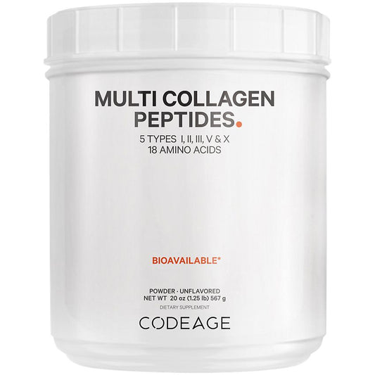 Codeage Multi Collagen Peptides Powder|5 Types with Hydrolyzed Collagen for Hair, Skin, Nails & Joints|Unflavored (20 Oz.)