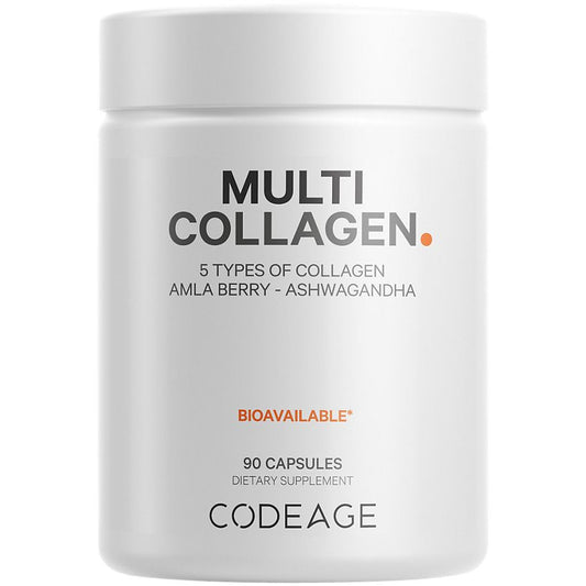 Codeage|Multi Collagen Protein|Collagen Type I, II, III, V, X & Bone Broth-(90 Capsules)