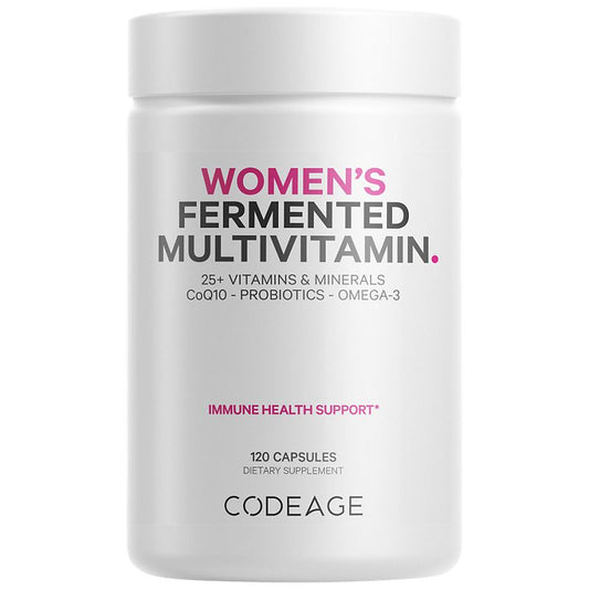 Codeage|Women's Fermented Multivitamin|with 25+ Daily Vitamins, Vegan & Organic Whole Foods (120 Capsules)