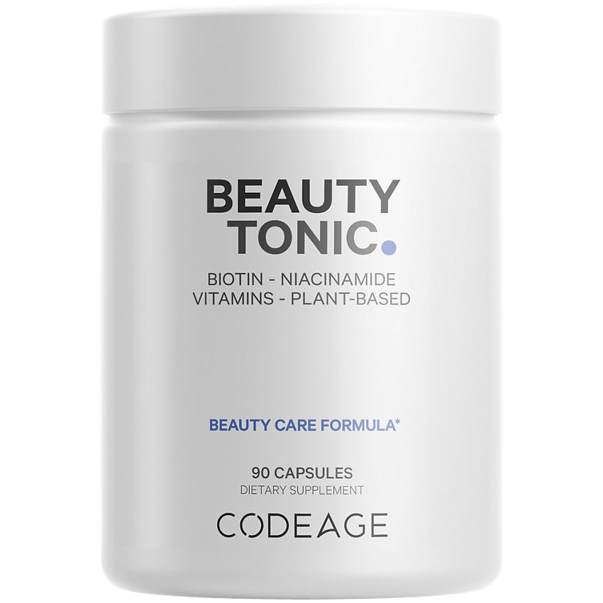 Codeage Beauty Tonic|1,500mcg of Biotin|Vegan Collagen Food Blend-(90 Capsules)