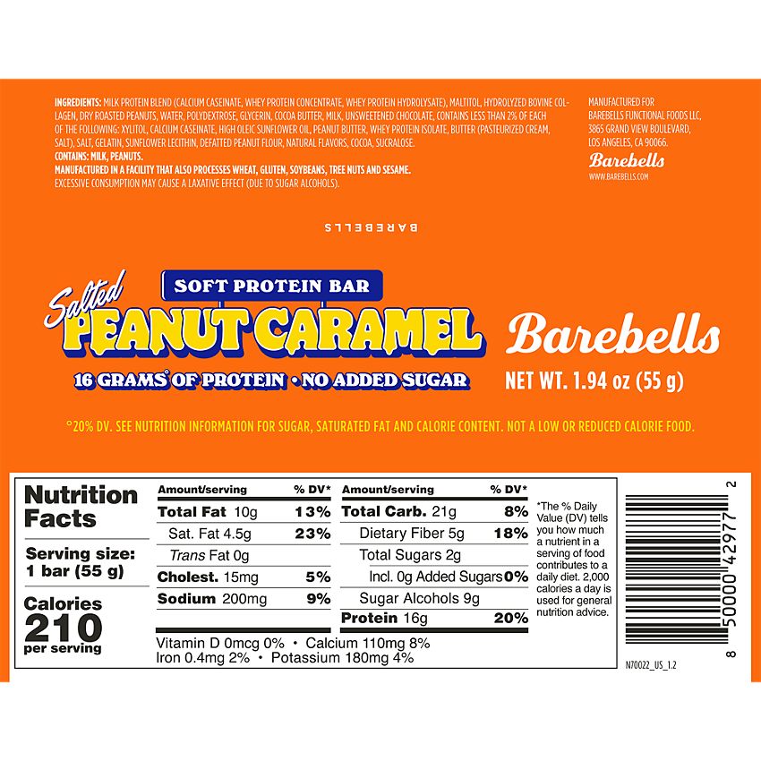 Barebells-Soft Protein Bar - Salted Peanut Caramel (12 Bars)