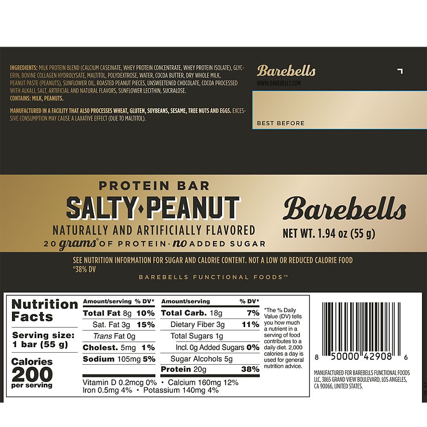 Barebells|Protein Bar - Salty Peanut (12 Bars)