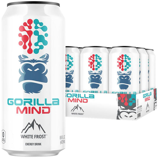 Gorilla Mind Energy Drink –White Frost (12 Drinks, 16 fl. oz. Each)