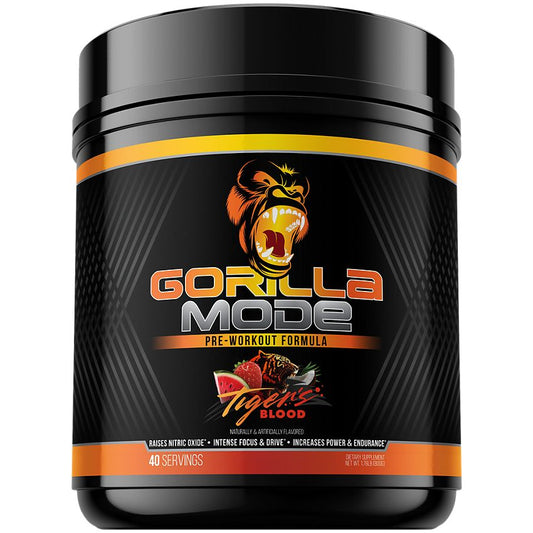 Gorilla Mind|Gorilla Mode Pre-Workout|Upgraded Formula |Tiger’s Blood-(1.36 lbs./40 Servings)