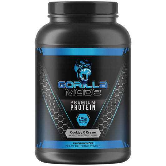 Gorilla Mind|Gorilla Mode Premium Protein Powder|Cookies & Cream-(2.35 lbs./30 Servings)