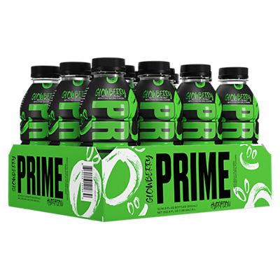 Prime Hydration with BCAA Blend for Muscle Recovery - Glowberry (12 Drinks, 16.9 Fl Oz. Each)