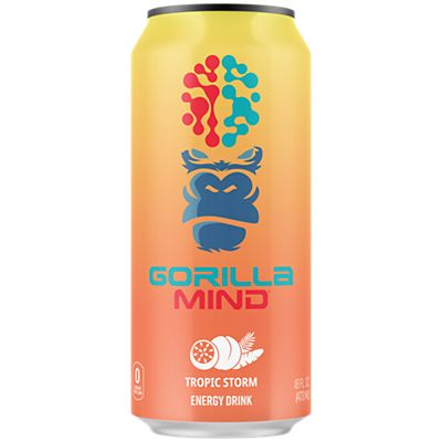 Gorilla Mind Energy Drink -Tropic Storm (12 Drinks , 16 Fl Oz. Each)