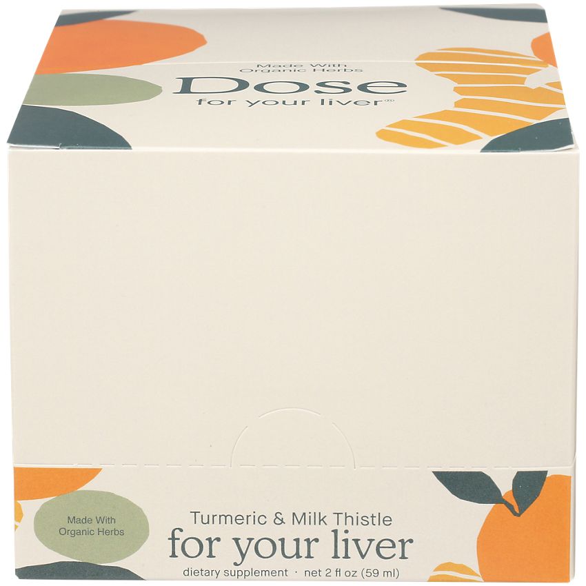 Dose for Your Liver Shot - Liver Health Support with Milk Thistle - Orange & Ginger (12 Shots, 2 Fl. Oz. Each)