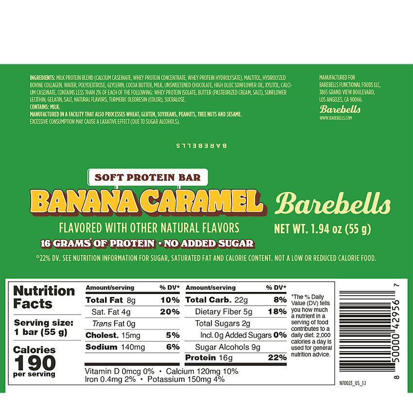 Barebells Soft Protein Bar - Banana Caramel (12 Bars)