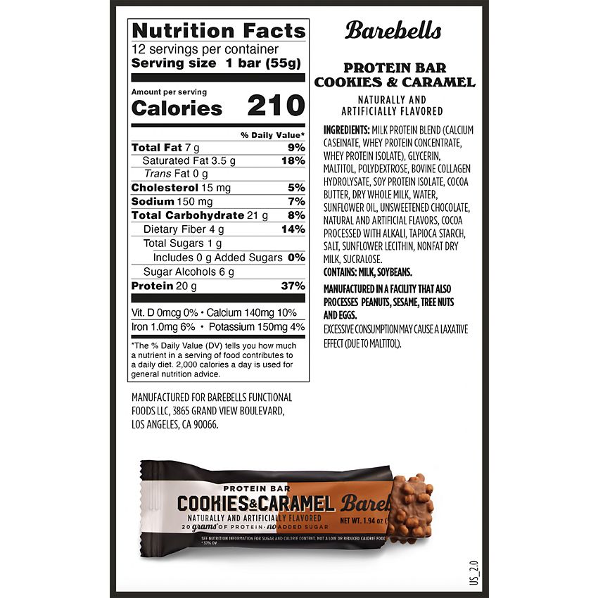 Barebells|Protein Bar-Cookies & Caramel (12 Bars)