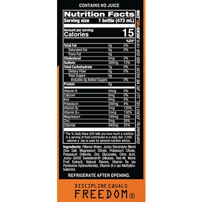 JOCKO FUEL Jocko Hydrate – Hydration Amplifier Electrolyte Drink - Island Orange (16 fl. oz./12 Drinks)