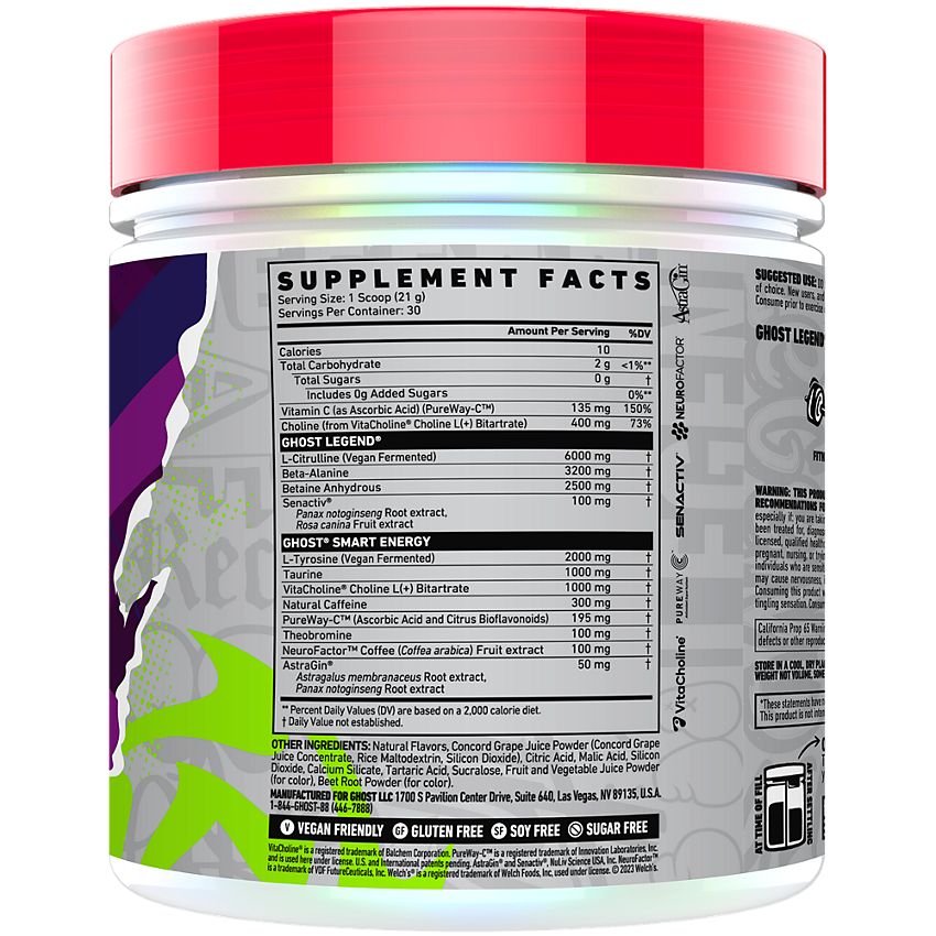 GHOST Legend V4 Pre-Workout - Welch's Grape (22.2 Oz. / 30 Servings)