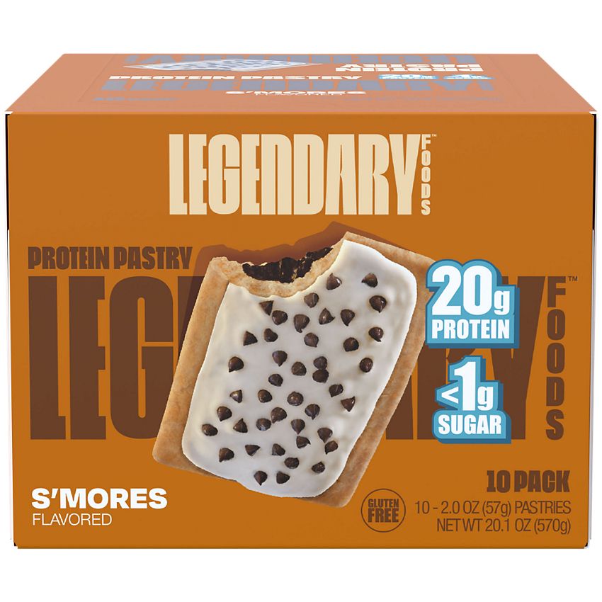 Legendary Foods Protein Pastry - Low Carb, Zero Sugar, Keto-Friendly - S'Mores (10 On-the-Go Pastries)