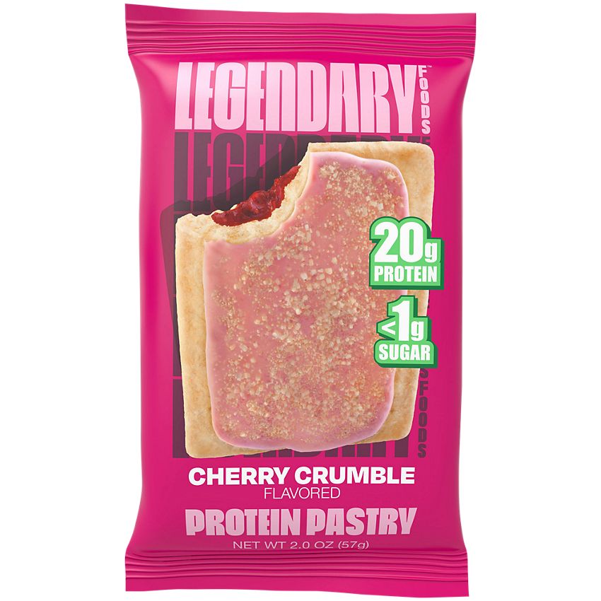 Legendary Foods Protein Pastry - Low Carb, Zero Sugar, Keto-Friendly - Cherry Crumble (10 On-the-Go Pastries)