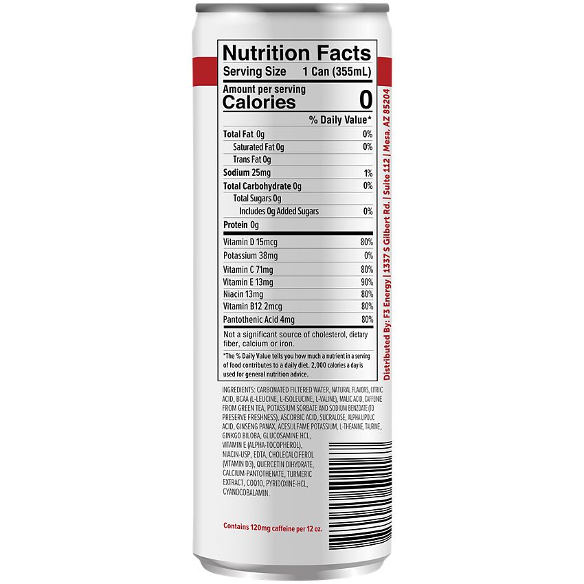 F3 Energy Energy Drink - Supports Mental Focus and Muscle Building - Original (12 Drinks, 12 Fl Oz. Each)