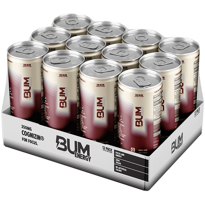 Bum Energy - Dr. Bum| new flavor-(12 Drinks, 12 Fl. Oz. Each)