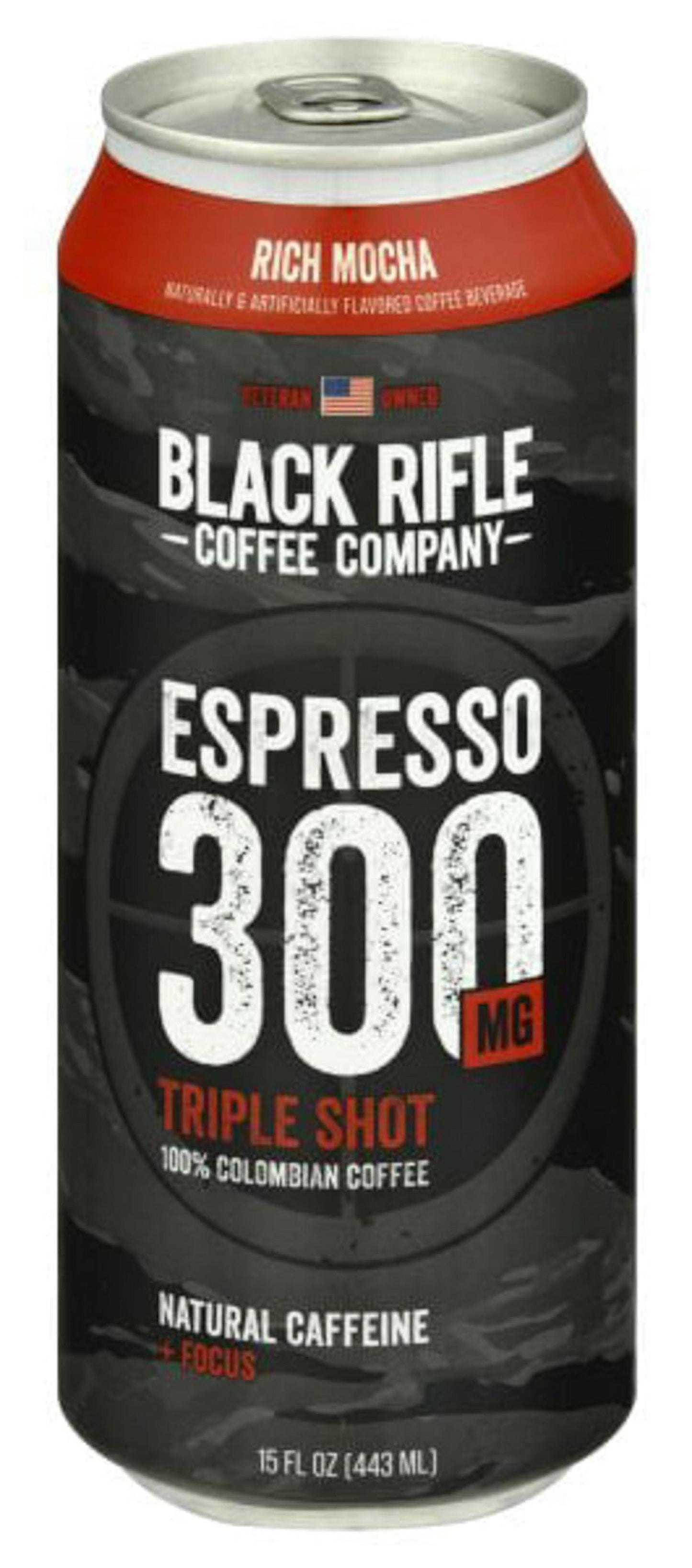 Black Rifle Coffee Company|Ready to Drink| Iced Flavored Espresso Triple Shot|Rich Mocha| 15oz, Can(6 pack)