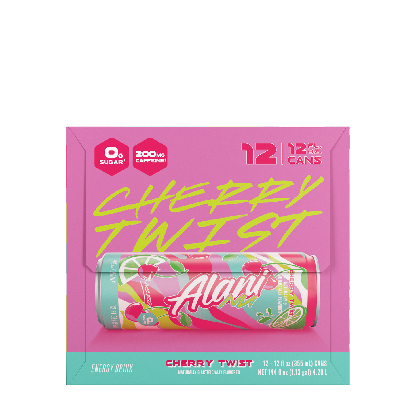 Alani Nu Energy Drink - Cherry Twist Limited Edition (12 Drinks, 12 Fl Oz. Each)