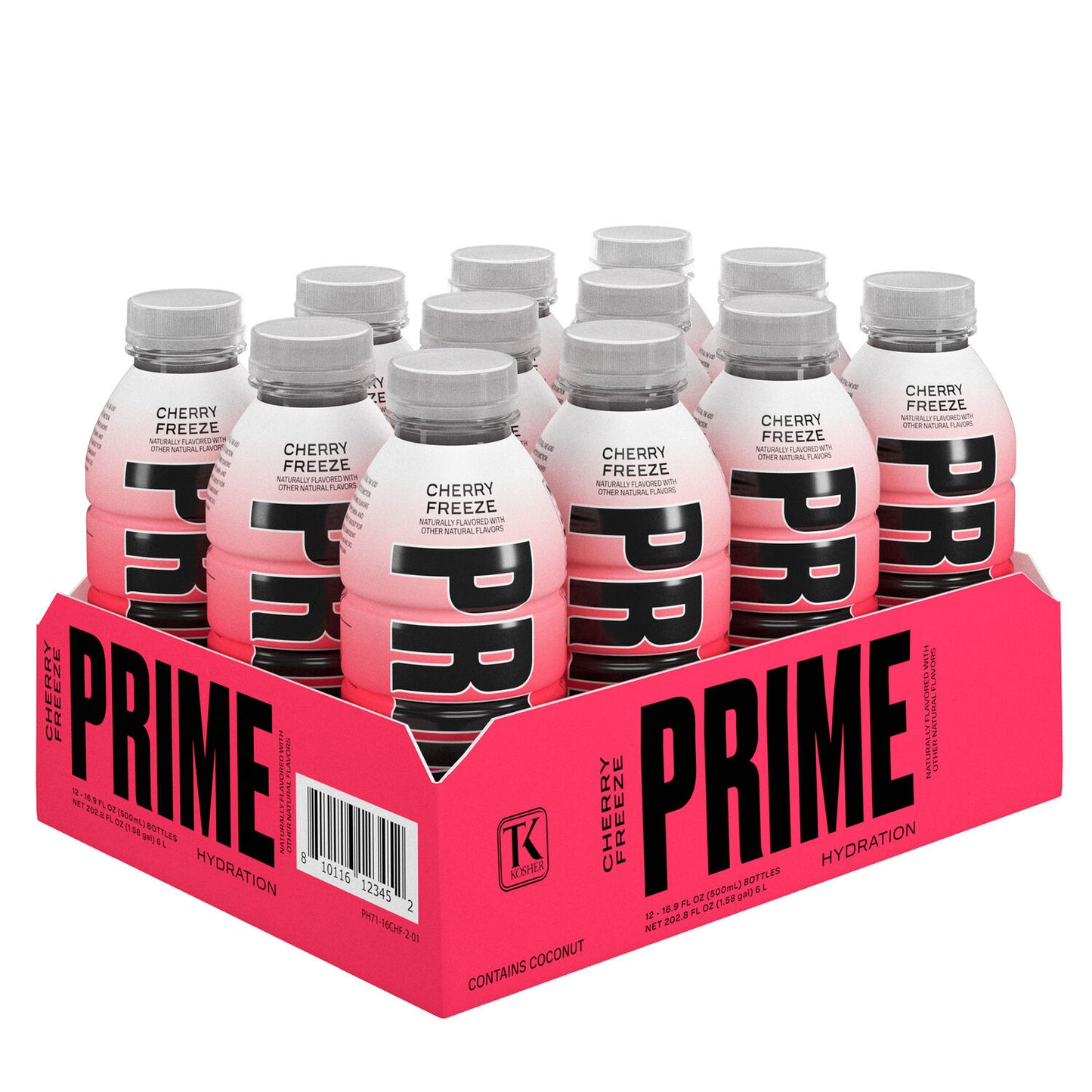 PRIME Hydration Cherry Freeze | Sports Drinks | Electrolyte Enhanced for Ultimate Hydration | 250mg BCAAs | B Vitamins | Antioxidants | 2g Of Sugar | 16.9 Fluid Ounce | 12 Pack