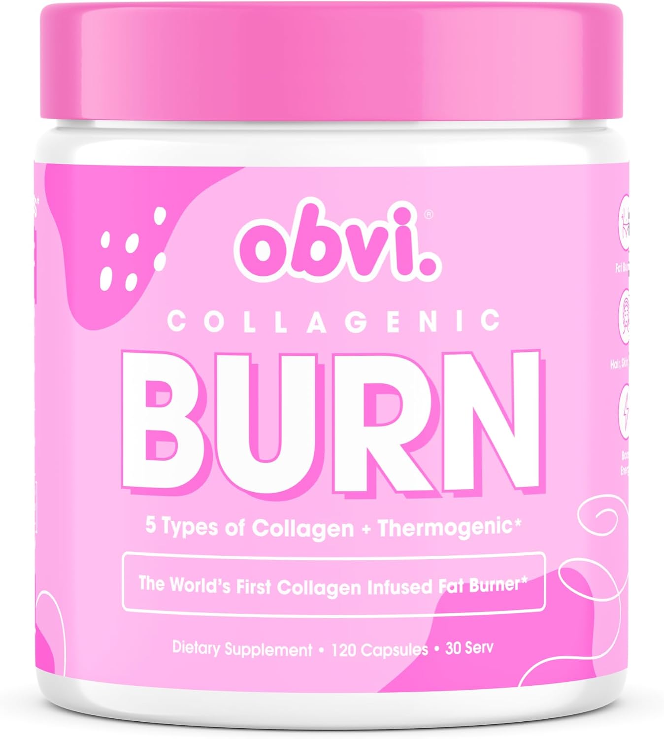 Obvi Collagenic Burn - Collagen Infused Thermogenic Fat Burner (120 Capsules)