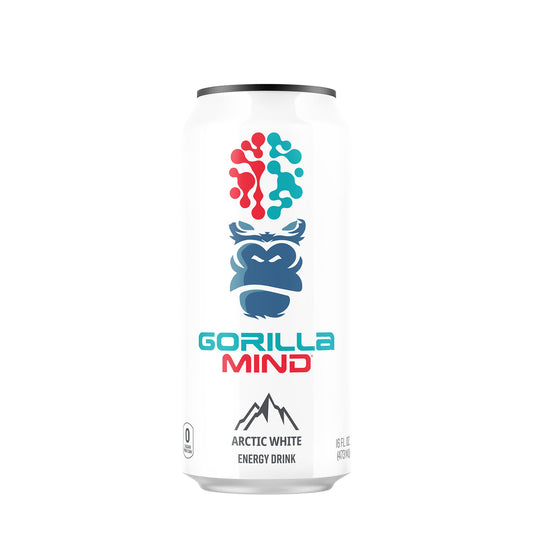 Gorilla Mind Energy Drink –Arctic White (12 Drinks, 16 fl. oz. Each)