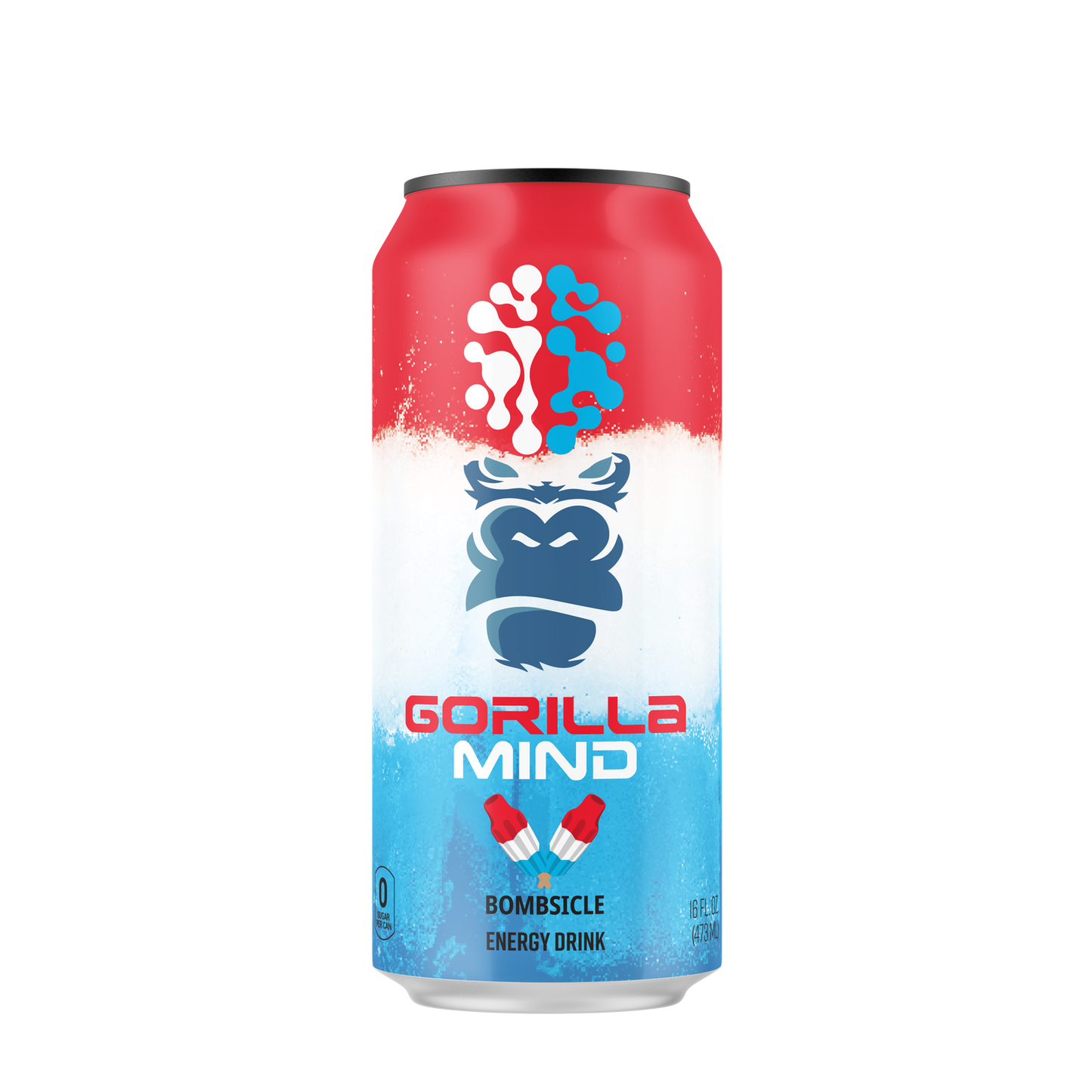 Gorilla Mind Energy Drink - Bombsicle (12 Drinks , 16 Fl Oz. Each)