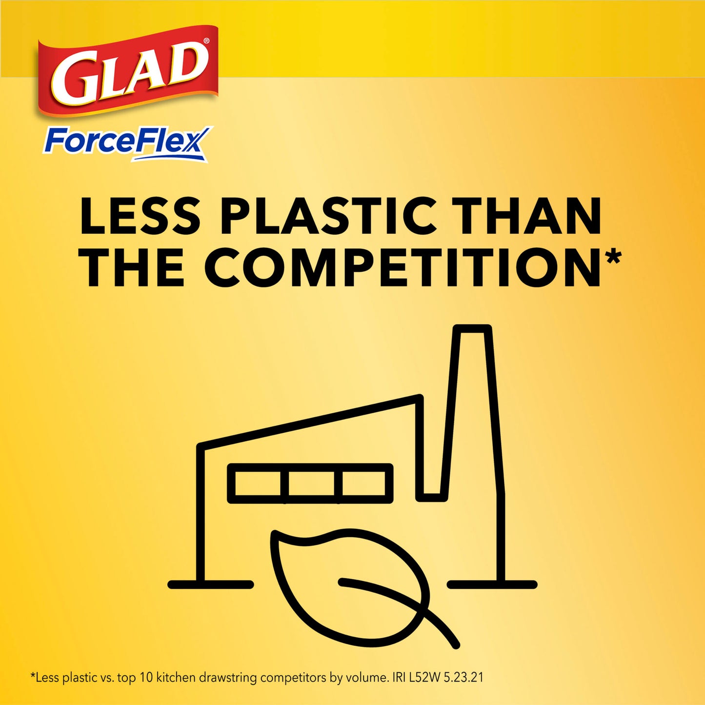 Glad|ForceFlex Tall Kitchen Drawstring Trash Bags|13 Gallon, Gain Fresh Clean with Febreze Freshness-(120 Count)